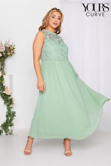 Yours Curve Green Lace Sweetheart Maxi Dress (P88961) | €43