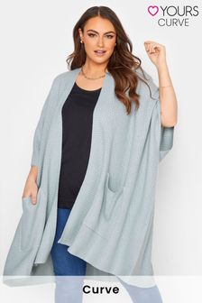 Yours Curve Blue Waterfall Longline Cardigan (P89014) | INR 4,188