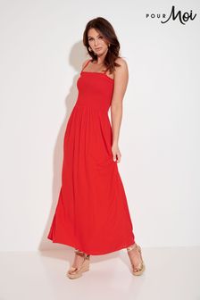 Pour Moi Red Removable Straps Shirred Bodice Maxi Dress (P89119) | 52 €