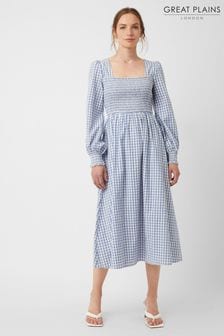Great Plains Blue Classic Gingham Dress (P89210) | €27