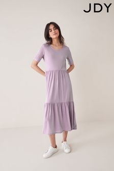 JDY Purple Tiered Midi T-Shirt Dress (P89242) | ₪ 93