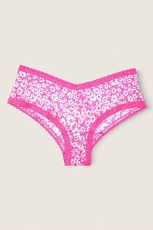 Capri Pink Geblümt - Victoria's Secret Pink Cheeky-Slip mit Spitze und Logo (P89812) | 11 €