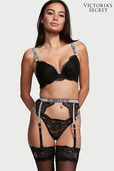 Victoria's Secret Black Lace Shine Strap Suspenders (P90865) | €52
