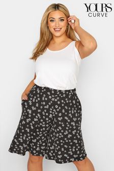Yours Curve Black Floral Summer Posy Jersey Short (P91149) | €22.50