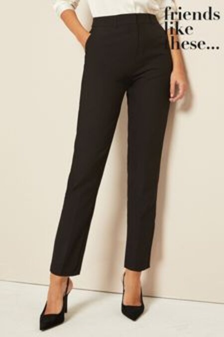 Friends Like These Black Tailored Straight Leg Trousers (P91186) | $58