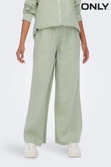 ONLY Green Linen Blend Wide Leg Trousers (P92102) | €34