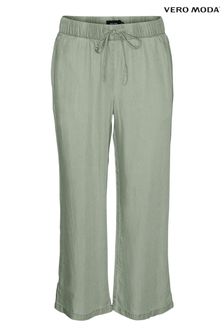 VERO MODA Green Tencel Loose Fitting Cropped Trousers (P92255) | €18.50