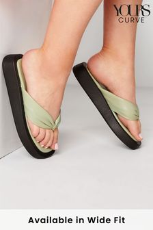 Yours Curve Black Limited Wide-Fit Toe Post Flatform Sandal (P92292) | 36 €