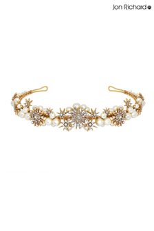 Jon Richard Tiara mit Stern- und Perlenverzierung, Gold - Geschenkschachtel (P92675) | 115 €