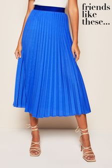 Friends Like These Blue Pleated Midi Skirt (P92774) | ₪ 111