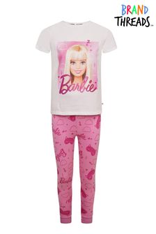 Brand Threads Pink Barbie Girls BCI Cotton Pyjamas Ages 4-8 (P92897) | €18.50