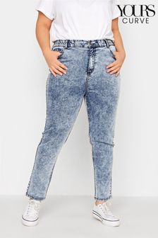 Blau - Yours Curve Mom-Jeans mit elastischer Taille (P93093) | 47 €