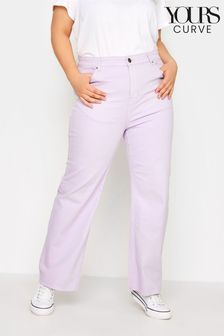 Yours Curve Purple Wide Leg 5 Pocket Jean (P93095) | TRY 454