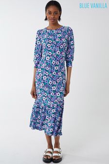 Vestido a media pierna con manga 3/4 y diseño floral de Blue Vanilla (P93211) | 31 €