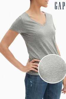 Gap Light Grey Favourite Short Sleeve V Neck T-Shirt (P93227) | €11.50