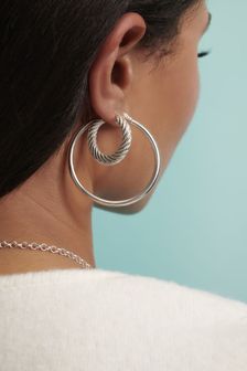 Simply Silver Sterling Silver 925 Round Tubed Hoop Earrings (P93856) | ₪ 210
