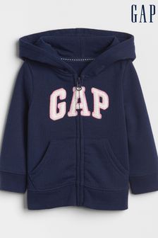 Gap Navy Blue Logo Zip Up Hoodie (Newborn - 4yrs) (P93943) | Kč715