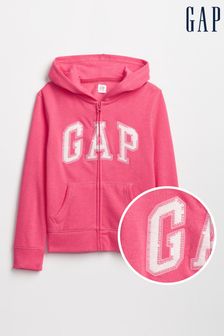 Gap Pink Logo Zip Hoodie In Fleece (P94170) | €20.50