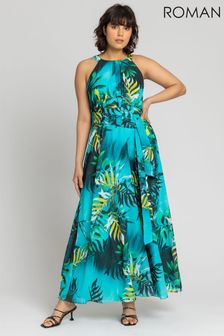 Roman Blue Tropical Print Maxi Dress (P94191) | 81 €