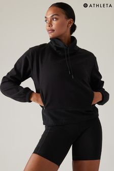 Črna - Athleta Triumph pulover s širokim ovratnikom Athleta Triumph (P94707) | €108