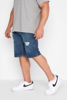 Badrhino Big & Tall Denim-Shorts mit Zierrissen (P95028) | 32 €