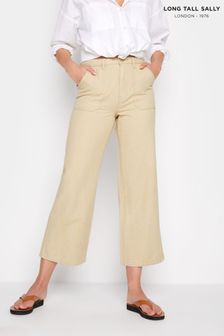 Long Tall Sally Neutral Twill Wide Leg Crop Trouser (P95045) | €22