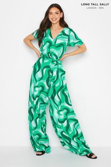 Long Tall Sally Green Swirl Print Jumpsuit (P95051) | 21,160 Ft