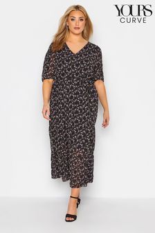 Yours Curve Black Smock Ditsy Dress (P95092) | 47 €