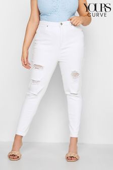 Yours Curve White Ripped Ava Jeans (P95177) | €22.50