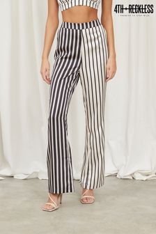 4th & Reckless Black & White Imani Trouser Stripe Print (P95439) | €10.50