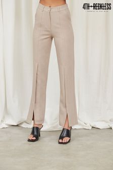 4th & Reckless White Liana Slit Front Trouser (P95450) | €11.50