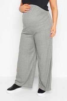 Bump It Up Maternity Grey Ribbed Wide Leg Trouser (P96161) | €30