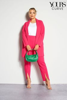Yours Curve Pink Tapered Scuba Trouser With Split Front (P96220) | €13.50