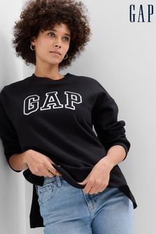 Gap Black Relaxed Logo Tunic Long Sleeve Crew Neck Sweatshirt (P96386) | €25