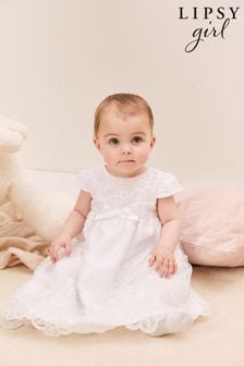 Lipsy White Baby Lace Christening Dress (P96414) | 75 € - 78 €