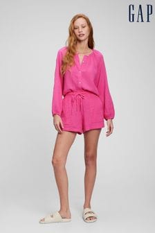 Gap Pink Crinkle Gauze High Rise Pull-On Shorts (P96842) | €14