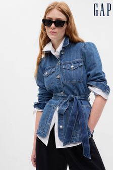 Gap джинсовая куртка с пышными рукавами и поясом Washwell (P96913) | €92