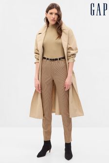 Brown - Gap Mid Rise Slim Printed Trousers (P96918) | kr1 010