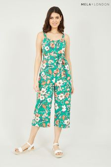 Mela Green Floral Print Culotte Jumpsuit (P97248) | €23