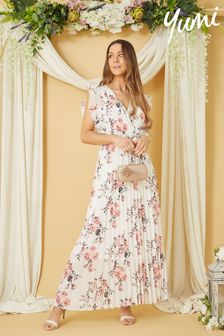 Yumi White Floral Frill Maxi Dress (P97265) | 74 €
