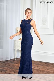Donkerblauw - Sistaglam Lace Maxi Dress With Sheer Back (P97350) | €113