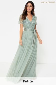 Grün - Maya Maxikleid mit Pailletten und Sparrenstreifen (P97412) | 74 €