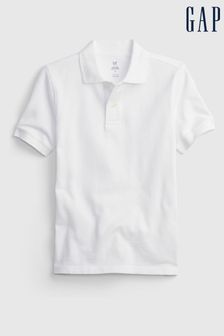 Biały - Koszulka polo Gap Uniform z bawełny organicznej (P97667) | 84 zł