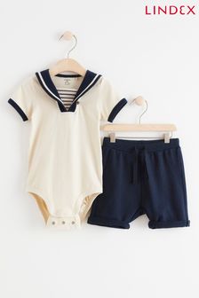 Lindex Cream Sailor Body and Shorts Set (P97877) | $26