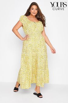 Yours Curve Yellow Floral Bardot Maxi Dress (P98354) | 50 €