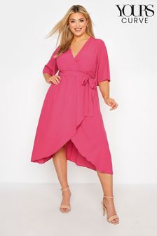 Yours Curve Pink London Wrap Dress (P98376) | ₪ 200