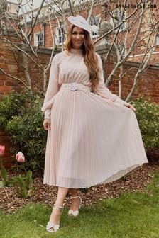 Style Cheat Pink X Luisa Zissman Angelina Belted Pleated Maxi Dress (P99102) | 215 zł