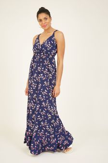 Yumi Navy Blue Flamingo Print Maxi Dress (P99156) | 135 zł