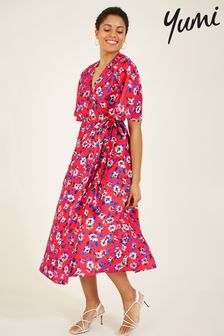 Kopertowa sukienka midi Yumi w motywy kwiatowe (P99188) | 174 zł