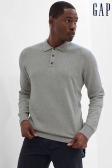 Gap Knit Long Sleeve Polo Shirt